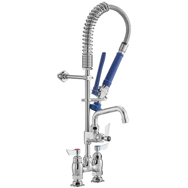 Waterloo 1.15 GPM Low Profile Deck-Mounted Pre-Rinse Faucet With 4" Centers And 6" Add-On Faucet 2 Waterloo 1.15 GPM Low Profile Deck-Mounted Pre-Rinse Faucet With 4" Centers And 6" Add-On Faucet - Image 2
