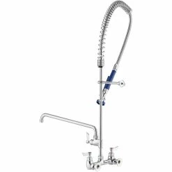 Waterloo 1.15 GPM Wall-Mounted Pre-Rinse Faucet With 8" Centers And 16" Add-On Faucet -T&S Brass-shop 2296158