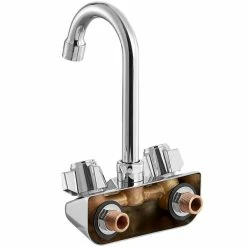 Regency Plumbing & Hardware Regency Wall Mount Handsink Faucet With 3 1/2" Swivel Gooseneck Spout And 4" Centers -T&S Brass-shop 2296170