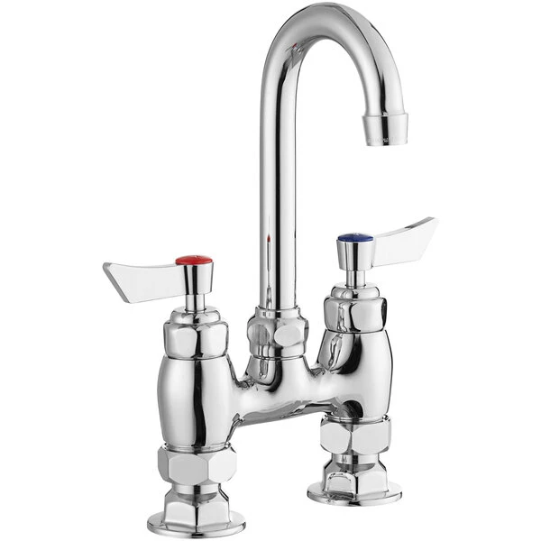 Waterloo Deck Mount Faucet With 3 1/2" Gooseneck Spout And 4" Centers 2 Waterloo Deck Mount Faucet With 3 1/2" Gooseneck Spout And 4" Centers - Image 2