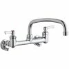 Elkay LK940AT14L2S Wall-Mounted Faucet With 8" Centers, 14" Arc Tube Swing Spout, And 2" Lever Handles