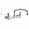 Elkay LK940AT12T6H Wall-Mounted Faucet With 8" Centers, 12" Arc Tube Swing Spout, 1.5 GPM Aerator, And 6" Wristblade Handles