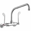 Elkay LK945HA10T6T Wall-Mounted Faucet With 3" - 8" Adjustable Centers, 10" High Arc Swing Spout, 1.5 GPM Aerator, And 6" Wristblade Handles