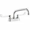 Elkay LK406AT08T6 Deck Mount Faucet With 4" Centers, 8" Arc Tube Swing Spout, 1.5 GPM Aerator, And 6" Wristblade Handles