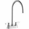 Elkay LK406LGN08L2 Deck Mount Laminar Flow Faucet With 4" Centers, 8" Gooseneck Swing Spout, And 2" Lever Handles