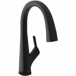 Elkay LKAV7051FMB Avado 2-in-1 Deck Mount Matte Black Kitchen Faucet With Three-Function Lever Handle And Filter