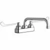 Elkay LK406TS08T4 Deck Mount Faucet With 4" Centers, 8" Tube Swing Spout, 1.5 GPM Aerator, And 4" Wristblade Handles