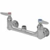 T&S Brass And Bronze Works Eversteel By T&S S-0230-LN Stainless Steel Wall Mount Double Pantry Faucet Swivel Base