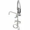 T&S Brass And Bronze Works Eversteel By T&S SMPF-2DLN-08 Stainless Steel Deck Mount Mixing Faucet With 8" Swing Nozzle And Mini Pre-Rinse Unit With 1.15 GPM Spray Valve