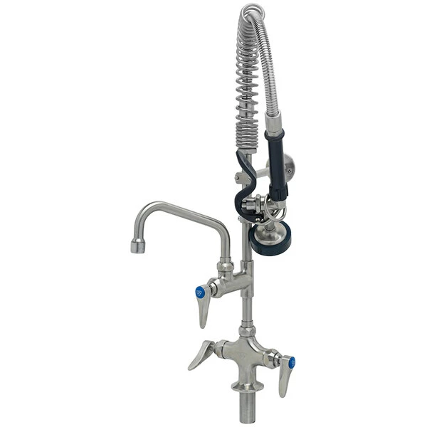 T&S Brass And Bronze Works Eversteel By T&S SMPK-2DLN-06 Stainless Steel Deck Mount Mixing Faucet With 6" Swing Nozzle And Mini Pre-Rinse Unit With 1.15 GPM Spray Valve 1 T&S Brass And Bronze Works Eversteel By T&S SMPK-2DLN-06 Stainless Steel Deck Mount Mixing Faucet With 6" Swing Nozzle And Mini Pre-Rinse Unit With 1.15 GPM Spray Valve