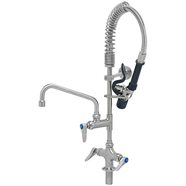 T&S Brass And Bronze Works Eversteel By T&S SMPM-2DLN-08 Stainless Steel Deck Mount Mixing Faucet With 8" Swing Nozzle And Mini Pre-Rinse Unit With 1.07 GPM Spray Valve 1 T&S Brass And Bronze Works Eversteel By T&S SMPM-2DLN-08 Stainless Steel Deck Mount Mixing Faucet With 8" Swing Nozzle And Mini Pre-Rinse Unit With 1.07 GPM Spray Valve