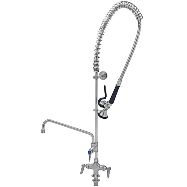T&S Brass And Bronze Works Eversteel By T&S S-0113-A12-BY Stainless Steel Single Hole Base Deck Mount Mixing Faucet With 12" Swing Nozzle And Pre-Rinse Unit With 1.15 GPM Spray Valve 1 T&S Brass And Bronze Works Eversteel By T&S S-0113-A12-BY Stainless Steel Single Hole Base Deck Mount Mixing Faucet With 12" Swing Nozzle And Pre-Rinse Unit With 1.15 GPM Spray Valve