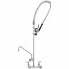 T&S Brass And Bronze Works Eversteel By T&S S-0133-A12-BJ Stainless Steel 8" Wall Mount Mixing Faucet With 12" Swing Nozzle And Pre-Rinse Unit With 1.07 GPM Spray Valve