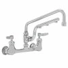 T&S Brass And Bronze Works T&S B-0231-U12-CR Ultrarinse 8" Wall Mount Mixing Faucet With 12" Swing Nozzle And 10" 1.5 GPM Sprayer Arm