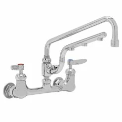 T&S Brass And Bronze Works T&S B-0231-U12-CR Ultrarinse 8" Wall Mount Mixing Faucet With 12" Swing Nozzle And 10" 1.5 GPM Sprayer Arm