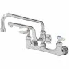 T&S Brass And Bronze Works T&S B-0231-U12 Ultrarinse 8" Wall Mount Mixing Faucet With 12" Swing Nozzle And 10" 1.5 GPM Sprayer Arm
