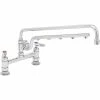 T&S Brass And Bronze Works T&S B-0220-U18-CR Ultrarinse 8" Deck Mount Mixing Faucet With 18" Swing Nozzle And 16" 1.5 GPM Sprayer Arm