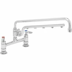 T&S Brass And Bronze Works T&S B-0220-U18-CR Ultrarinse 8" Deck Mount Mixing Faucet With 18" Swing Nozzle And 16" 1.5 GPM Sprayer Arm