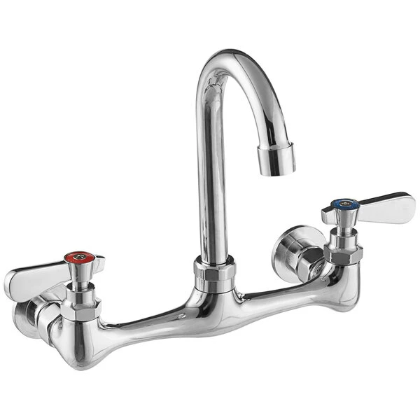 Regency Plumbing & Hardware Regency Wall Mount Faucet With 3 1/2" Swivel Gooseneck Spout And 8" Centers 2 Regency Plumbing & Hardware Regency Wall Mount Faucet With 3 1/2" Swivel Gooseneck Spout And 8" Centers - Image 2