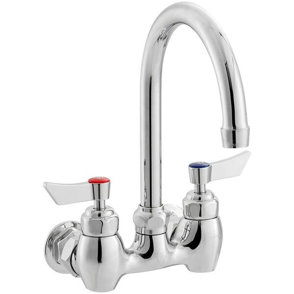 Waterloo Wall Mount Faucet With 6" Gooseneck Spout And 4" Centers 2 Waterloo Wall Mount Faucet With 6" Gooseneck Spout And 4" Centers - Image 2
