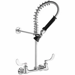 Chicago Faucet Company Chicago Faucets 523-317ABCP Mini Pre-Rinse Wall-Mounted Faucet With 4" Wristblade Handles
