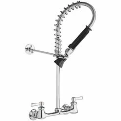 Chicago Faucet Company Chicago Faucets 523-369ABCP Mini Pre-Rinse Wall-Mounted Faucet With 2 3/8" Lever Handles