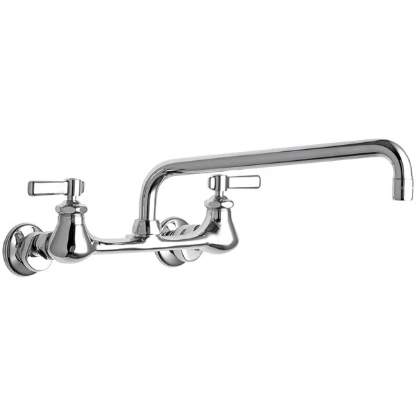 Chicago Faucet Company Chicago Faucets 540-LDL12ABCP Wall-Mounted Manual Sink Faucet With Adjustable Centers And 12" L-Type Swing Spout 1 Chicago Faucet Company Chicago Faucets 540-LDL12ABCP Wall-Mounted Manual Sink Faucet With Adjustable Centers And 12" L-Type Swing Spout