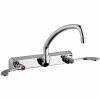 Chicago Faucet Company Chicago Faucets W8W-L9E35-317ABCP Wall-Mounted Manual Sink Faucet With 9 1/2" L-Type Swing Spout And 1.5 GPM Pressure Compensating Softflo Aerator
