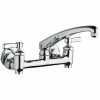 Chicago Faucet Company Chicago Faucets 640-L8E1-369YAB Wall-Mounted Faucet With Adjustable Centers, 8" L-Type Swing Spout, And 2 3/8" Lever Handles