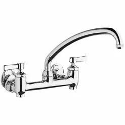 Chicago Faucet Company Chicago Faucets 640-L9E1-369YAB Wall-Mounted Faucet With Adjustable Centers, 9 1/2" L-Type Swing Spout, And 2 3/8" Lever Handles