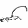 Chicago Faucet Company Chicago Faucets 445-L9E1ABCP Wall-Mounted Faucet With Adjustable Centers And 9 1/2" L-Type Swing Spout