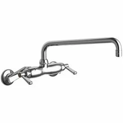 Chicago Faucet Company Chicago Faucets 445-L12ABCP 2.2 GPM Wall-Mounted Faucet With Adjustable Centers And 12" L-Type Swing Spout