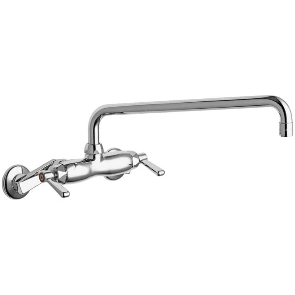 Chicago Faucet Company Chicago Faucets 445-L15E35ABCP Wall-Mounted Faucet With Adjustable Centers And 14" L-Type Swing Spout 1 Chicago Faucet Company Chicago Faucets 445-L15E35ABCP Wall-Mounted Faucet With Adjustable Centers And 14" L-Type Swing Spout