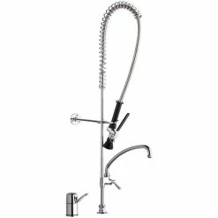 Chicago Faucet Company Chicago Faucets 2305-613AABCP Pre-Rinse Faucet With Remote Valve And 9 1/2" L-Type Swing Spout