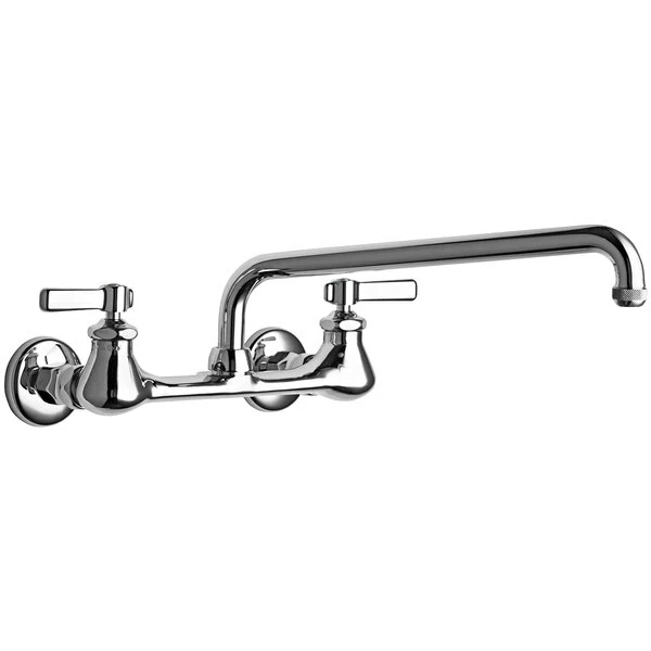 Chicago Faucet Company Chicago Faucets 540-LDL12E1WXFABCP Wall-Mounted Faucet With 8" Centers And 12" L-Type Swing Spout 1 Chicago Faucet Company Chicago Faucets 540-LDL12E1WXFABCP Wall-Mounted Faucet With 8" Centers And 12" L-Type Swing Spout