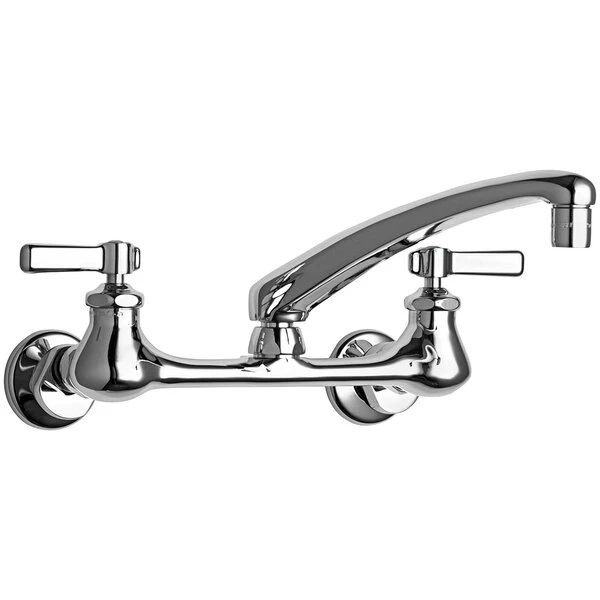 Chicago Faucet Company Chicago Faucets 540-LDL8E35ABCP 1.5 GPM Wall-Mounted Faucet With Adjustable Centers And 8" L-Type Swing Spout 1 Chicago Faucet Company Chicago Faucets 540-LDL8E35ABCP 1.5 GPM Wall-Mounted Faucet With Adjustable Centers And 8" L-Type Swing Spout