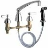 Chicago Faucet Company Chicago Faucets 200-AL8E35ABCP Deck-Mounted Faucet With 8" Centers, 8" L-Type Swing Spout, And Side Spray