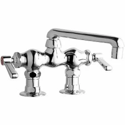 Chicago Faucet Company Chicago Faucets 772-E35ABCP Deck-Mounted Faucet With 3 3/8" Centers And 6" S-Type Swing Spout