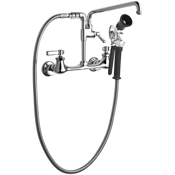 Chicago Faucet Company Chicago Faucets 509-GVBL12XKCAB Wall-Mounted Pre-Rinse Faucet With Adjustable Centers And 12" L-Type Swing Spout 1 Chicago Faucet Company Chicago Faucets 509-GVBL12XKCAB Wall-Mounted Pre-Rinse Faucet With Adjustable Centers And 12" L-Type Swing Spout