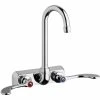 Chicago Faucet Company Chicago Faucets W4W-GN1AE35-317AB 1.5 GPM Wall-Mounted Faucet With 4" Centers And 3 1/2" Rigid / Swing Gooseneck Spout