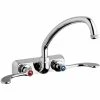 Chicago Faucet Company Chicago Faucets W4W-L9E1-317ABCP Wall-Mounted Faucet With 4" Centers And 9 1/2" L-Type Swing Spout
