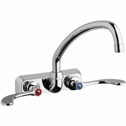 Chicago Faucet Company Chicago Faucets W4W-L9E35-317ABCP 1.5 GPM Wall-Mounted Faucet With 4" Centers And 9 1/2" L-Type Swing Spout