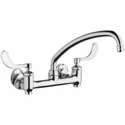 Chicago Faucet Company Chicago Faucets 640-L9E35-317YAB 1.5 GPM Wall-Mounted Faucet With Adjustable Centers, 9 1/2" L-Type Swing Spout, And 4" Wristblade Handles