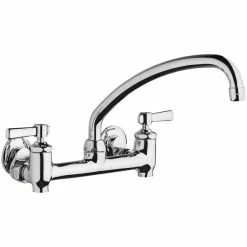 Chicago Faucet Company Chicago Faucets 640-L9E35-369YAB 1.5 GPM Wall-Mounted Faucet With Adjustable Centers, 9 1/2" L-Type Swing Spout, And 2 3/8" Lever Handles