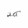 Chicago Faucet Company Chicago Faucets 540-LDL8E1ABCP Wall-Mounted Faucet With Adjustable Centers, 8" L-Type Swing Spout, And Quixtop Outlet