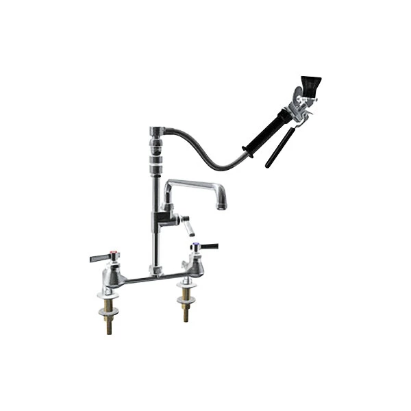 Chicago Faucet Company Chicago Faucets 509-SSVBL12XKCAB Deck-Mounted Pre-Rinse Faucet With 8" Fixed Centers And Inline Vacuum Breaker 1 Chicago Faucet Company Chicago Faucets 509-SSVBL12XKCAB Deck-Mounted Pre-Rinse Faucet With 8" Fixed Centers And Inline Vacuum Breaker