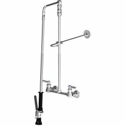 Chicago Faucet Company Chicago Faucets 610-GCLVBABCP Wall-Mounted Pre-Rinse Faucet With 8" Adjustable Centers And 29" Stainless Steel Hose
