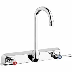 Chicago Faucet Company Chicago Faucets W8W-GN1AE35-369AB 1.5 GPM Wall-Mounted Faucet With 8" Fixed Centers And 3 1/2" Rigid / Swing Gooseneck Spout