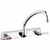 Chicago Faucet Company Chicago Faucets W8W-L9E35-369ABCP 1.5 GPM Wall-Mounted Faucet With 8" Fixed Centers And 9 1/2" L-Type Swing Spout