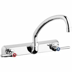 Chicago Faucet Company Chicago Faucets W8W-L9E35-369ABCP 1.5 GPM Wall-Mounted Faucet With 8" Fixed Centers And 9 1/2" L-Type Swing Spout